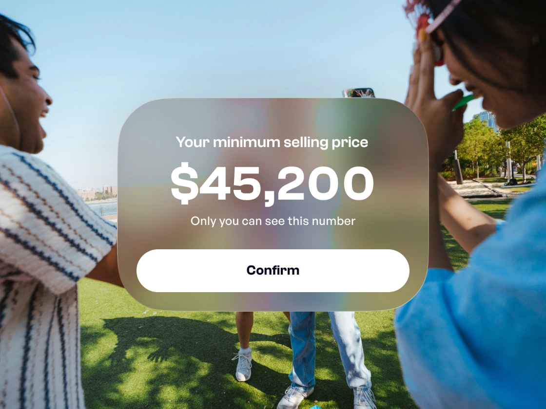 Minimum selling price confirmation card